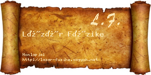 Lázár Füzike névjegykártya